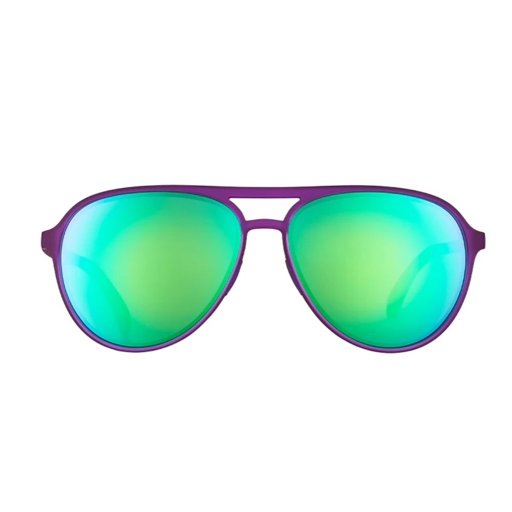 Goodr Purple Aviator Sunglasses with Green Lenses